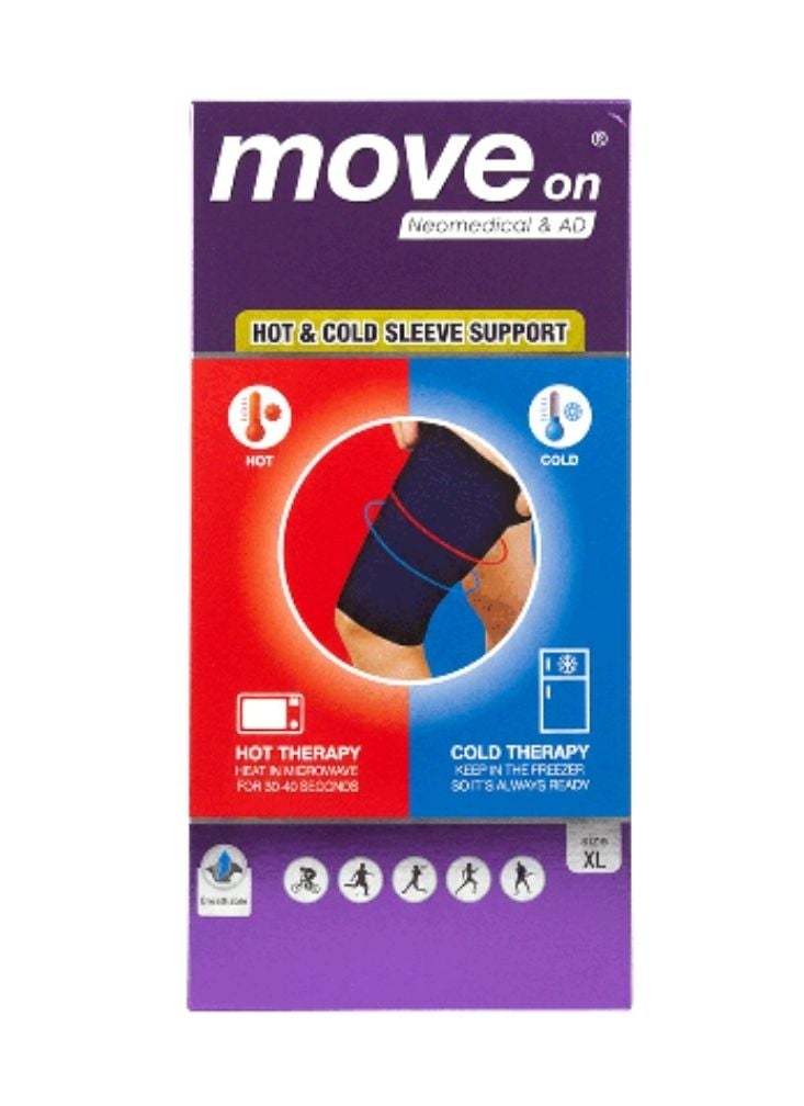 Move On Hot & Cold Sleeve Support Free  Size – Reusable Thermal Therapy Sleeve for Muscle Pain, Swelling & Recovery - Image 1